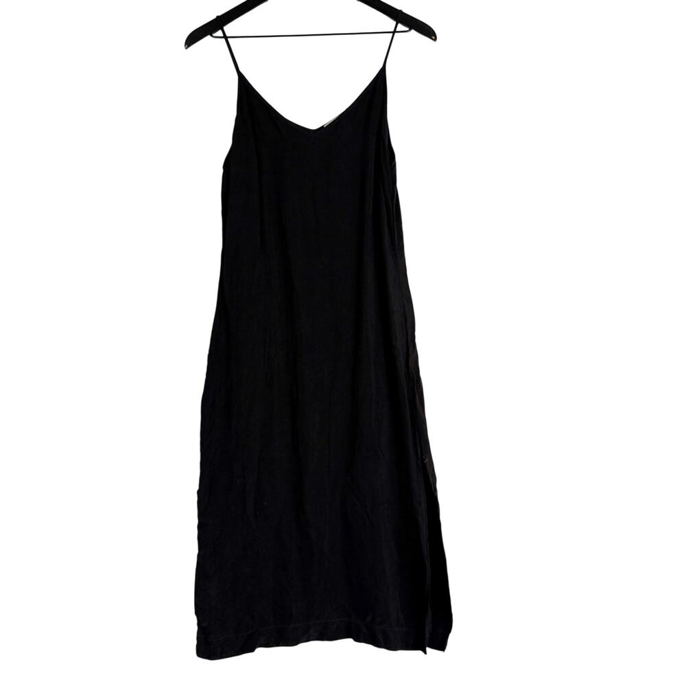 Stateside Anthropologie Cupro Midi Black Slip Dress - S